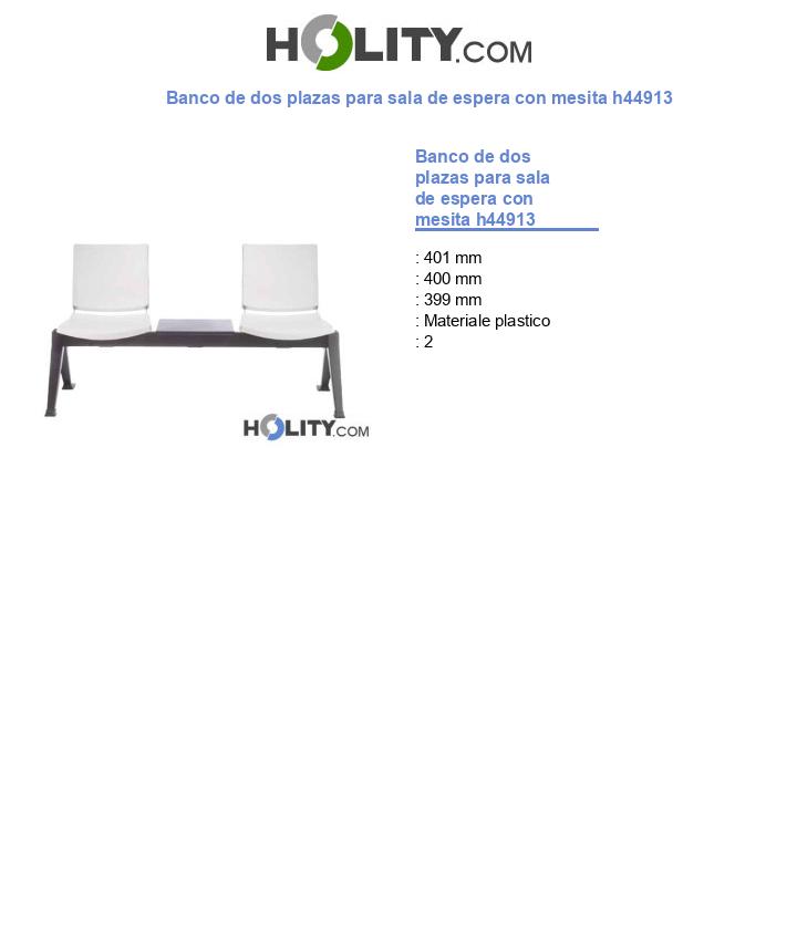 Banco de dos plazas para sala de espera con mesita h44913