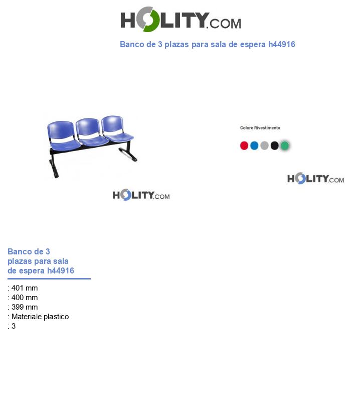 Banco de 3 plazas para sala de espera h44916