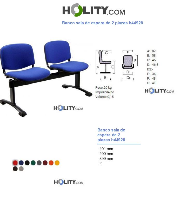 Banco sala de espera de 2 plazas h44928