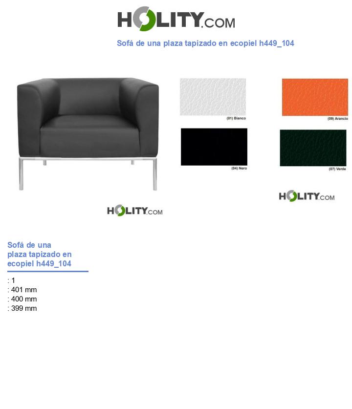 Sofá de una plaza tapizado en ecopiel h449_104