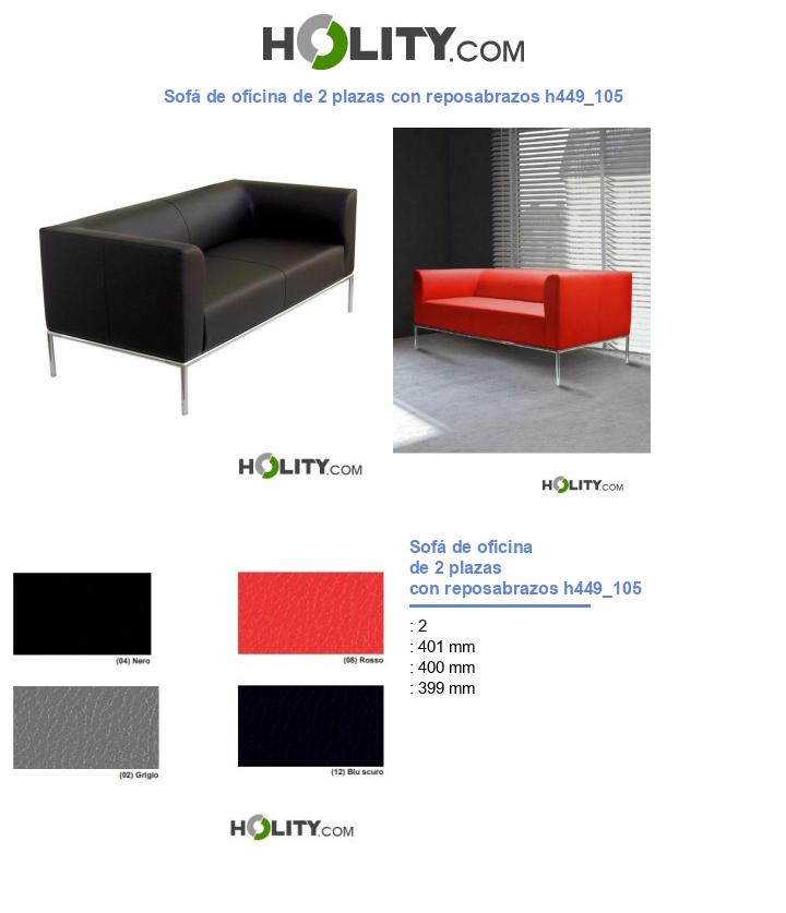 Sofá de oficina de 2 plazas con reposabrazos h449_105