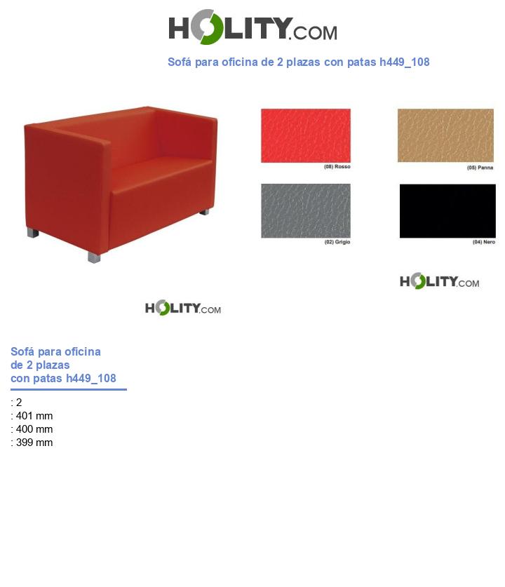Sofá para oficina de 2 plazas con patas h449_108
