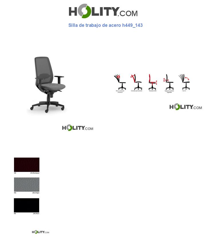 Silla de trabajo de acero h449_143