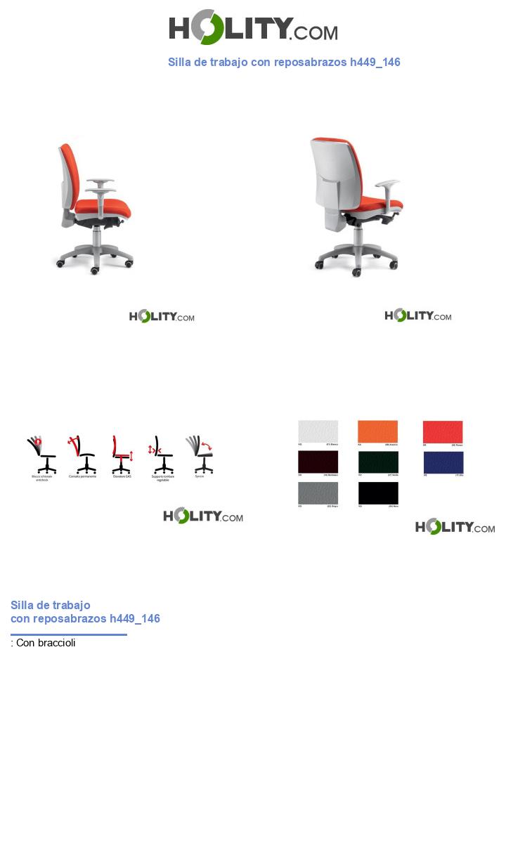 Silla de trabajo con reposabrazos h449_146