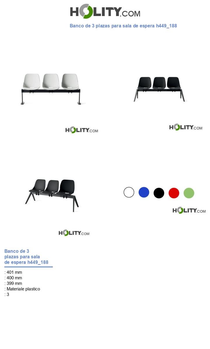 Banco de 3 plazas para sala de espera h449_188