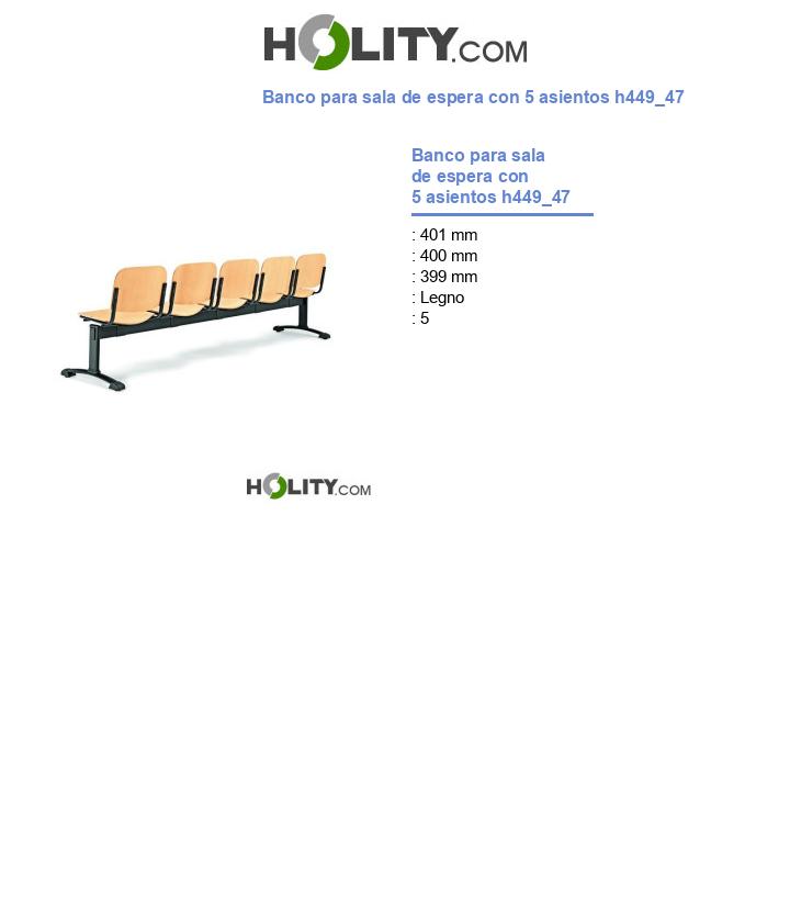 Banco para sala de espera con 5 asientos h449_47