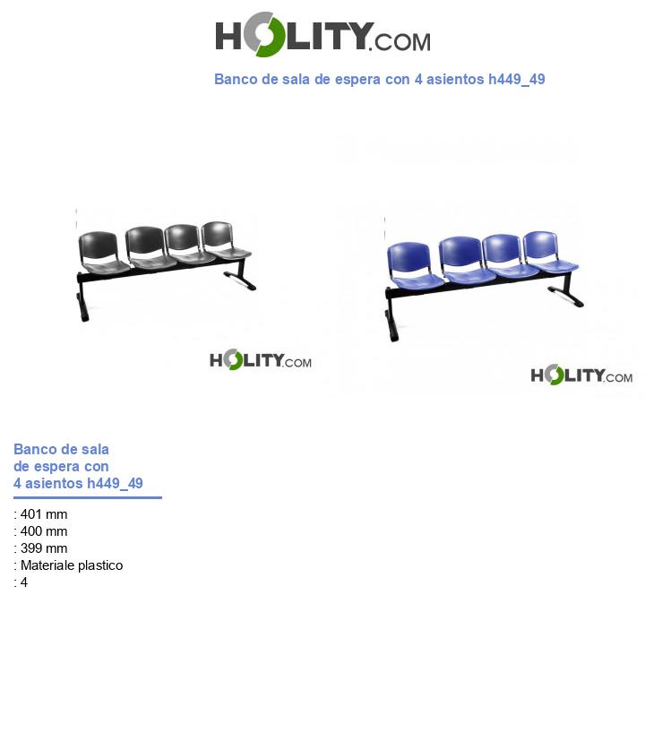 Banco de sala de espera con 4 asientos h449_49