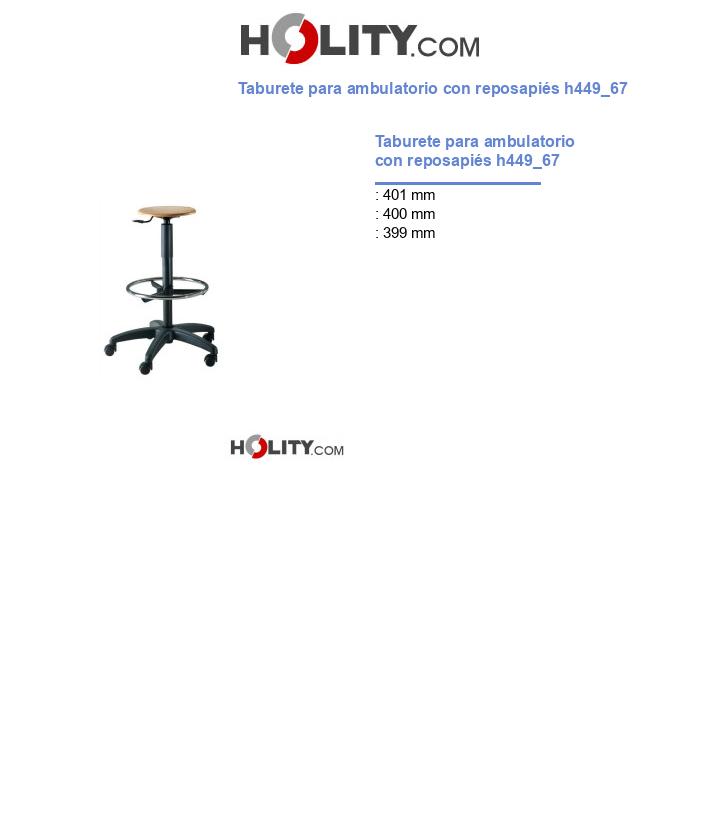 Taburete para ambulatorio con reposapiés h449_67