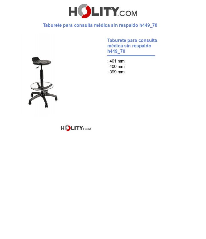 Taburete para consulta médica sin respaldo h449_70