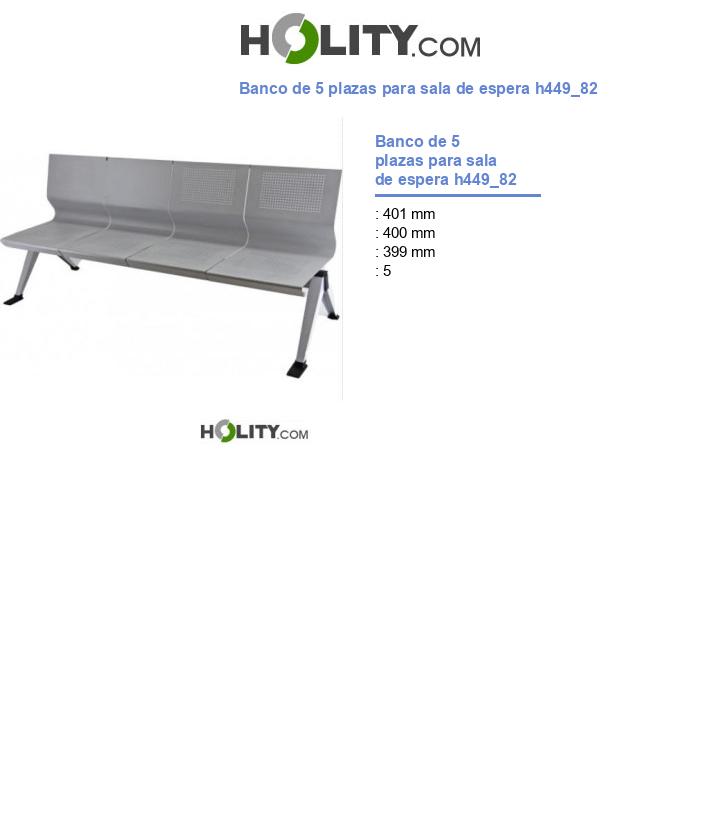 Banco de 5 plazas para sala de espera h449_82