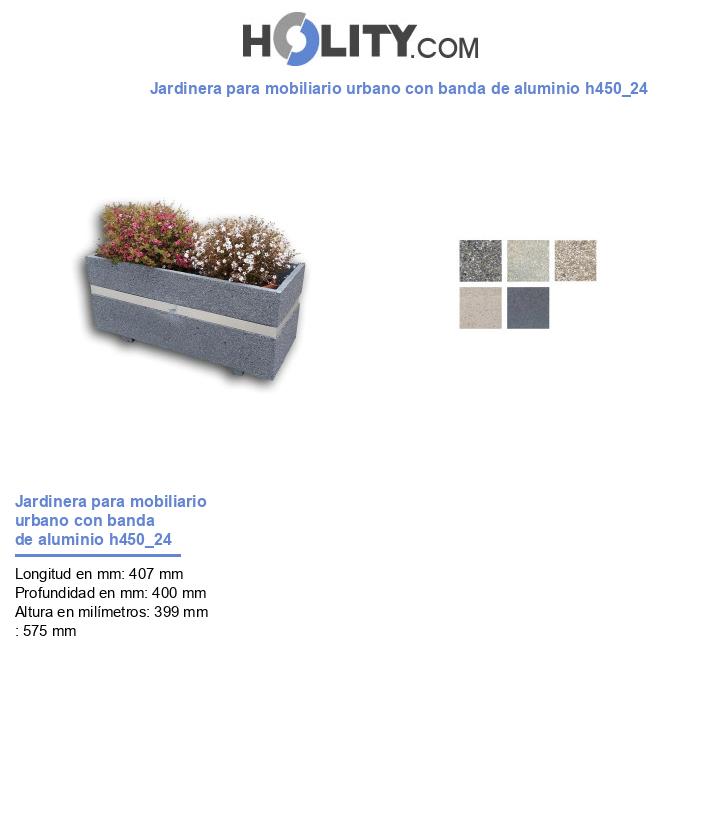 Jardinera para mobiliario urbano con banda de aluminio h450_24