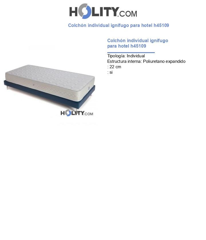 Colchón individual ignífugo para hotel h45109