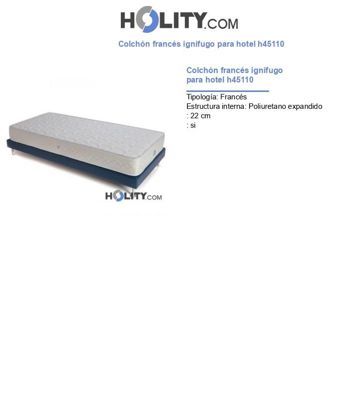 Colchón francés ignífugo para hotel h45110
