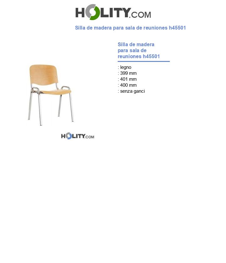 Silla de madera para sala de reuniones h45501