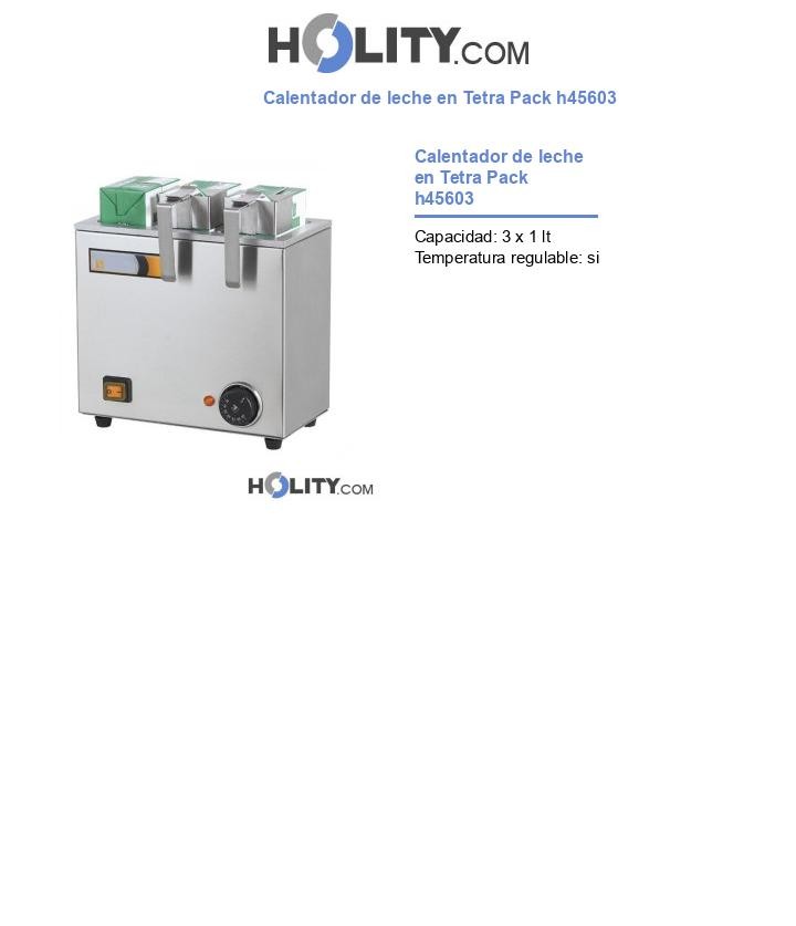 Calentador de leche en Tetra Pack h45603