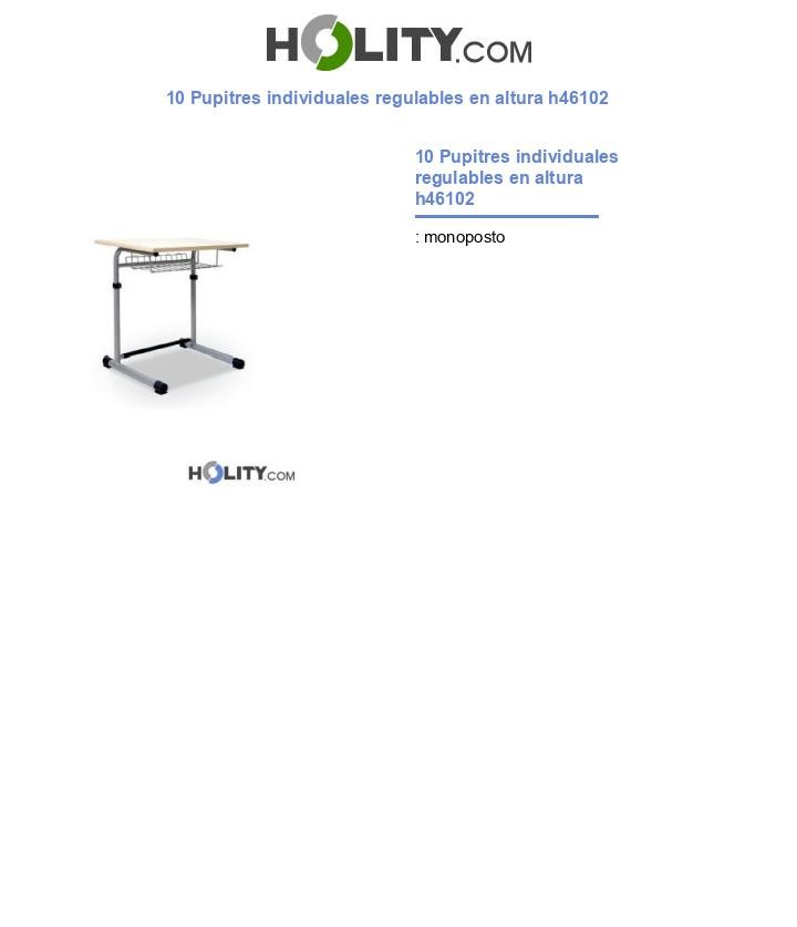 10 Pupitres individuales regulables en altura h46102