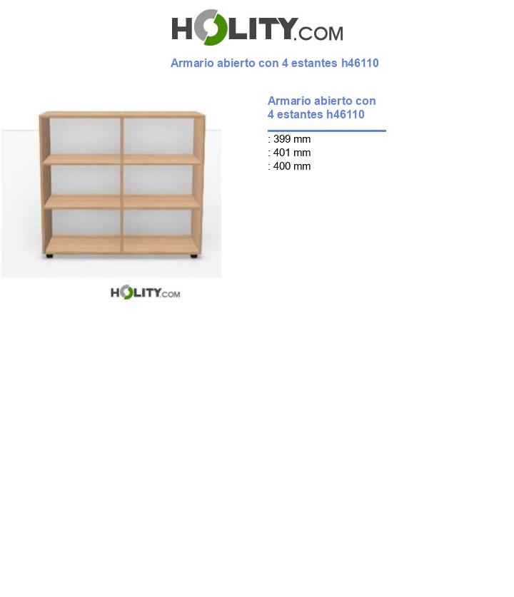 Armario abierto con 4 estantes h46110
