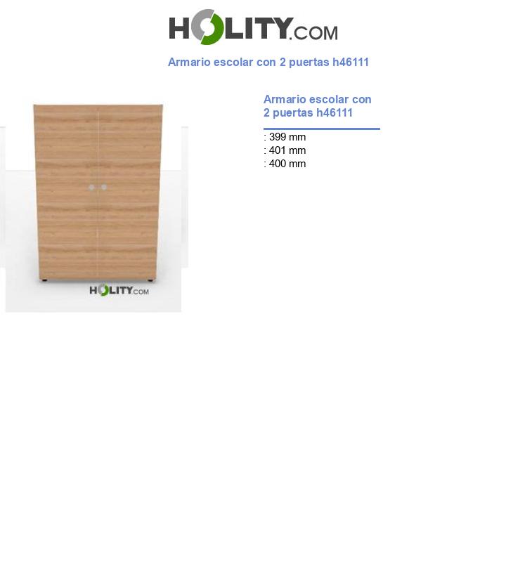 Armario escolar con 2 puertas h46111