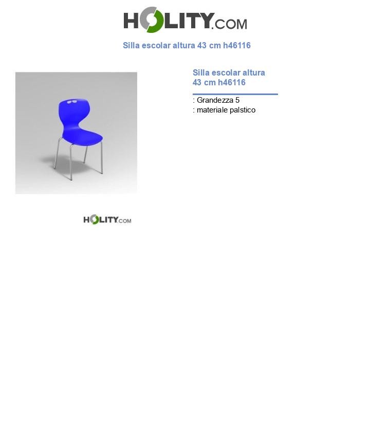 Silla escolar altura 43 cm h46116