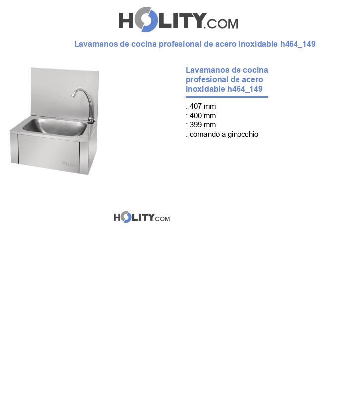 Lavamanos de cocina profesional de acero inoxidable h464_149