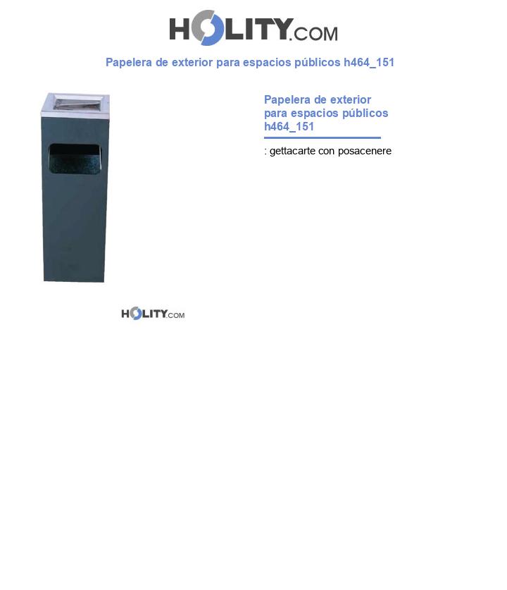 Papelera de exterior para espacios públicos h464_151