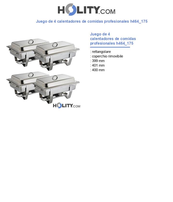 Juego de 4 calentadores de comidas profesionales h464_175