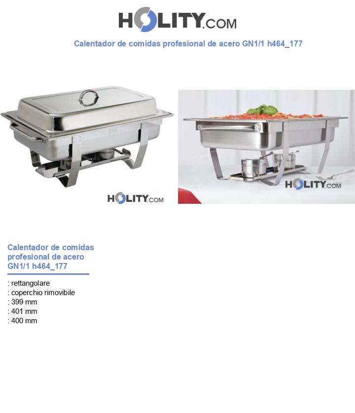 Calentador de comidas profesional de acero GN1/1 h464_177