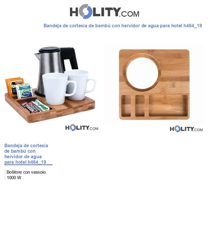 Bandeja de cortesía de bambú con hervidor de agua para hotel h464_19