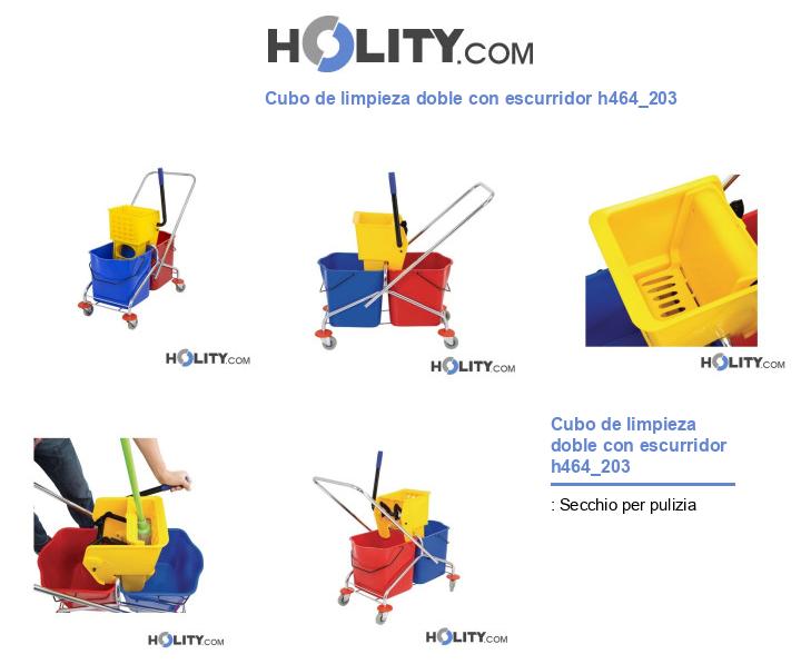 Cubo de limpieza doble con escurridor h464_203