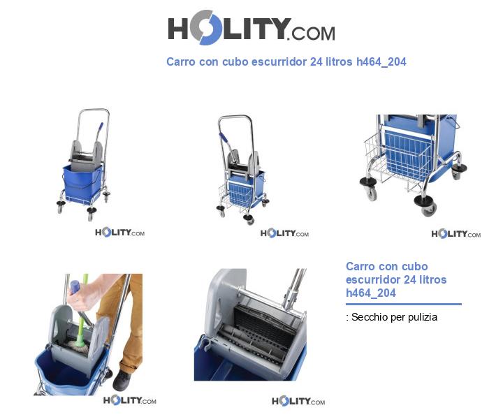 Carro con cubo escurridor 24 litros h464_204