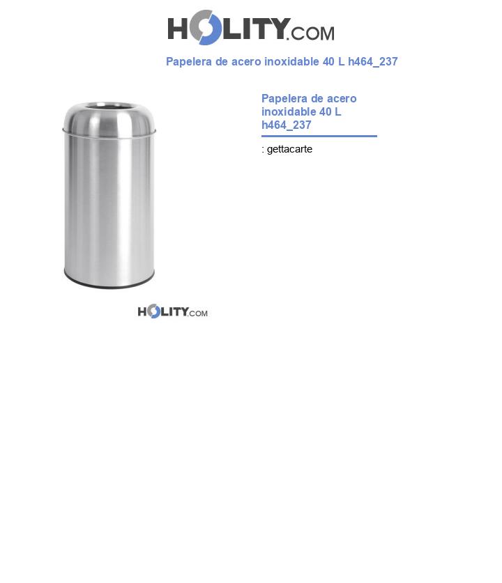 Papelera de acero inoxidable 40 L h464_237