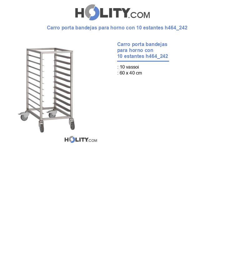 Carro porta bandejas para horno con 10 estantes h464_242