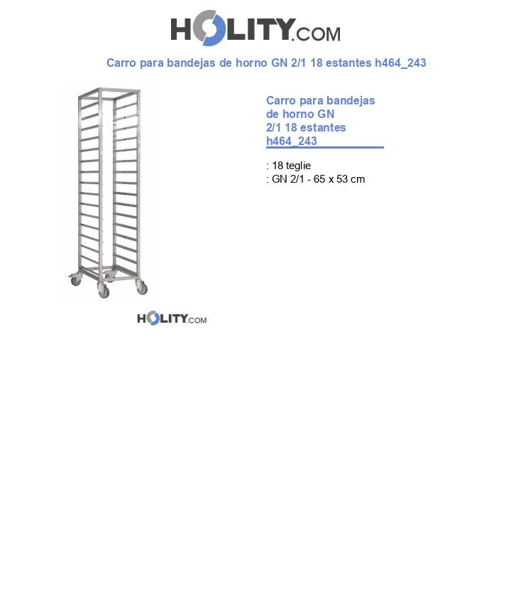 Carro para bandejas de horno GN 2/1 18 estantes h464_243