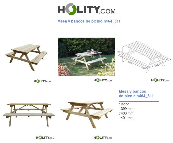 Mesa y bancos de picnic h464_311