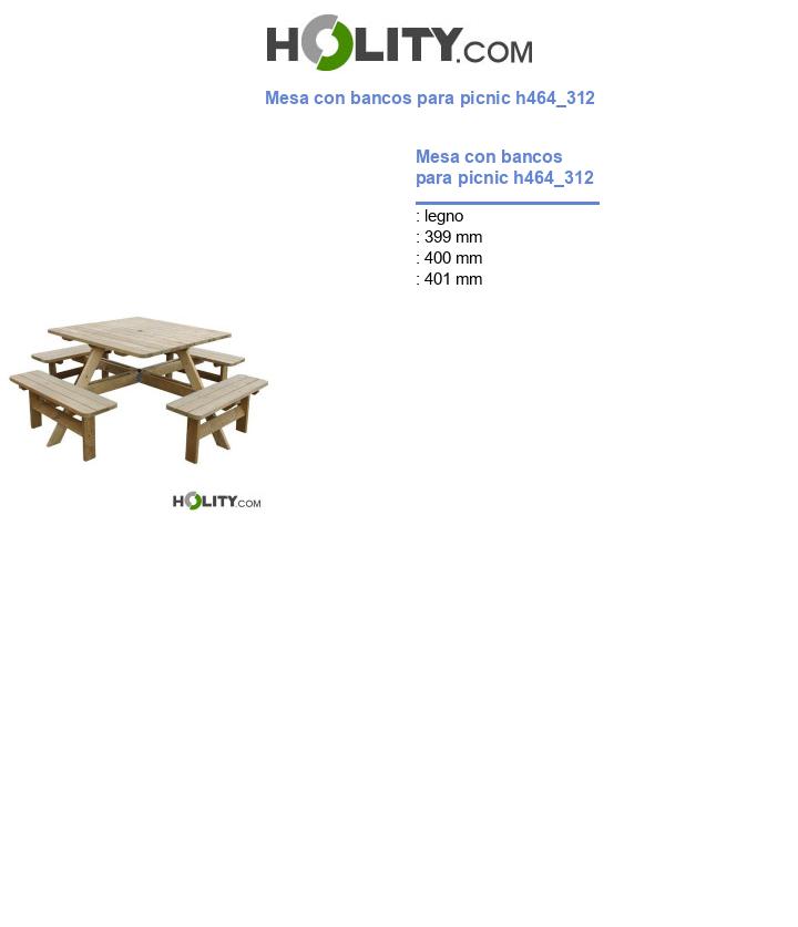 Mesa con bancos para picnic h464_312