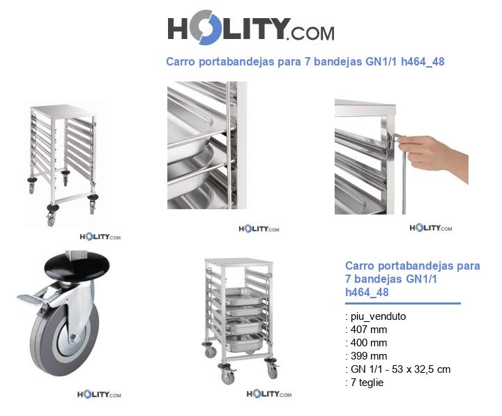 Carro portabandejas para 7 bandejas GN1/1 h464_48