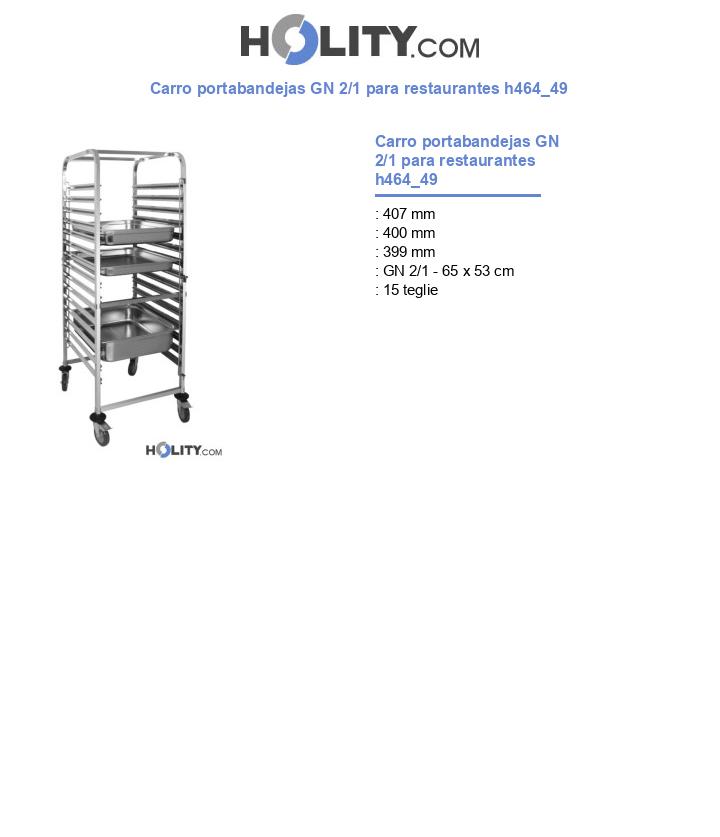 Carro portabandejas GN 2/1 para restaurantes h464_49