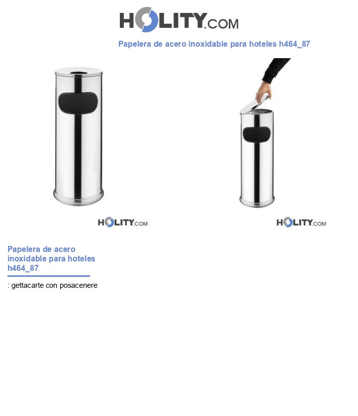 Papelera de acero inoxidable para hoteles h464_87