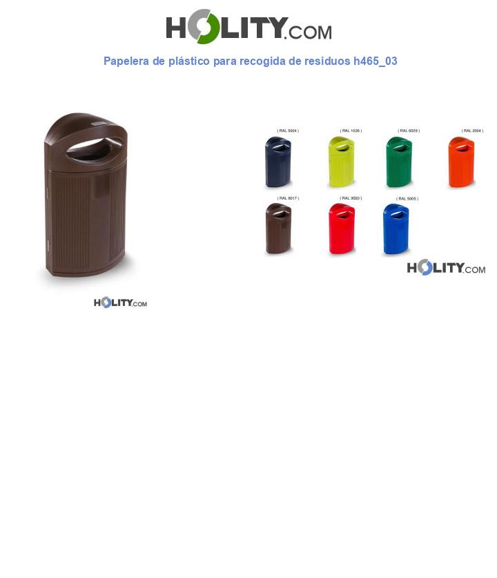Papelera de plástico para recogida de residuos h465_03