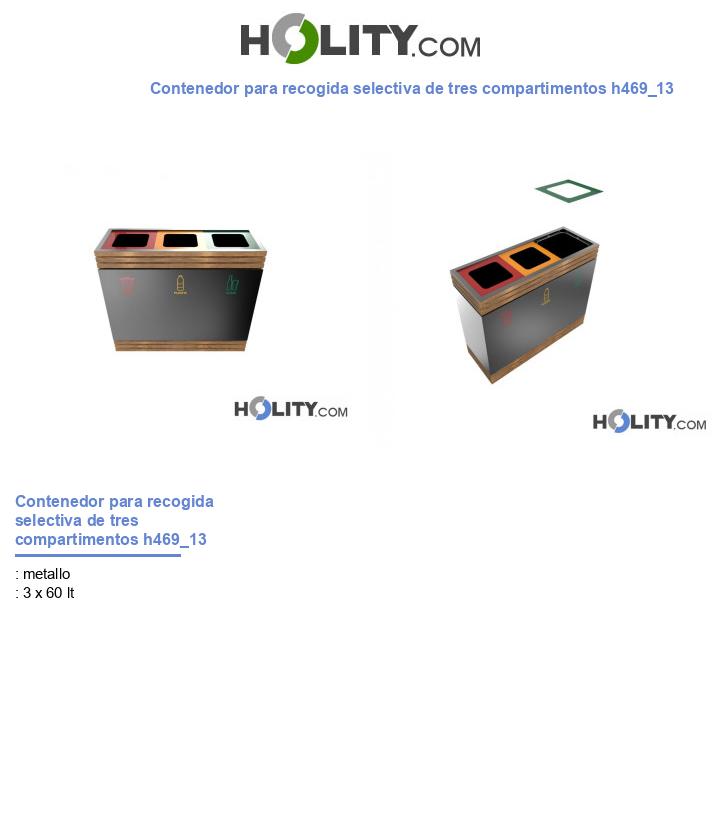 Contenedor para recogida selectiva de tres compartimentos h469_13