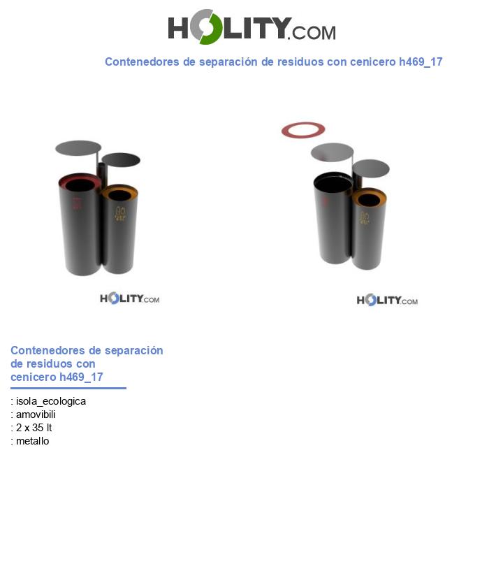 Contenedores de separación de residuos con cenicero h469_17