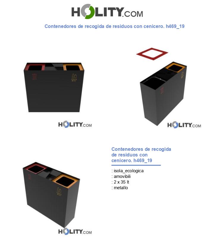 Contenedores de recogida de residuos con cenicero. h469_19
