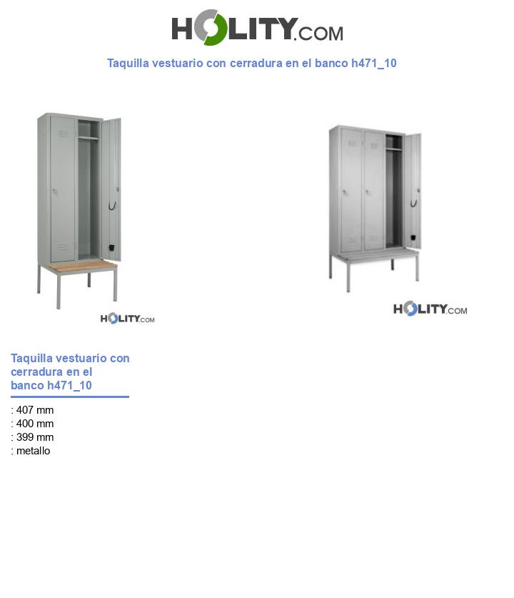 Taquilla vestuario con cerradura en el banco h471_10