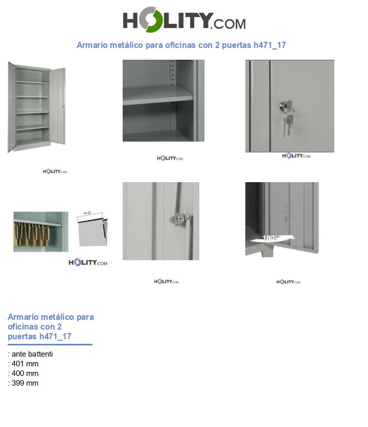Armario metálico para oficinas con 2 puertas h471_17