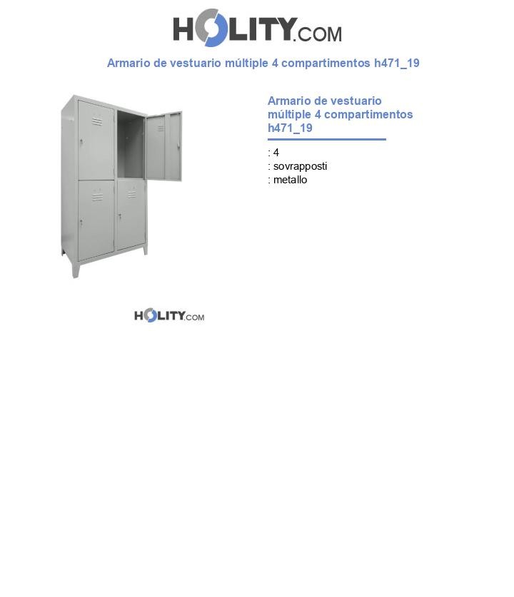 Armario de vestuario múltiple 4 compartimentos h471_19
