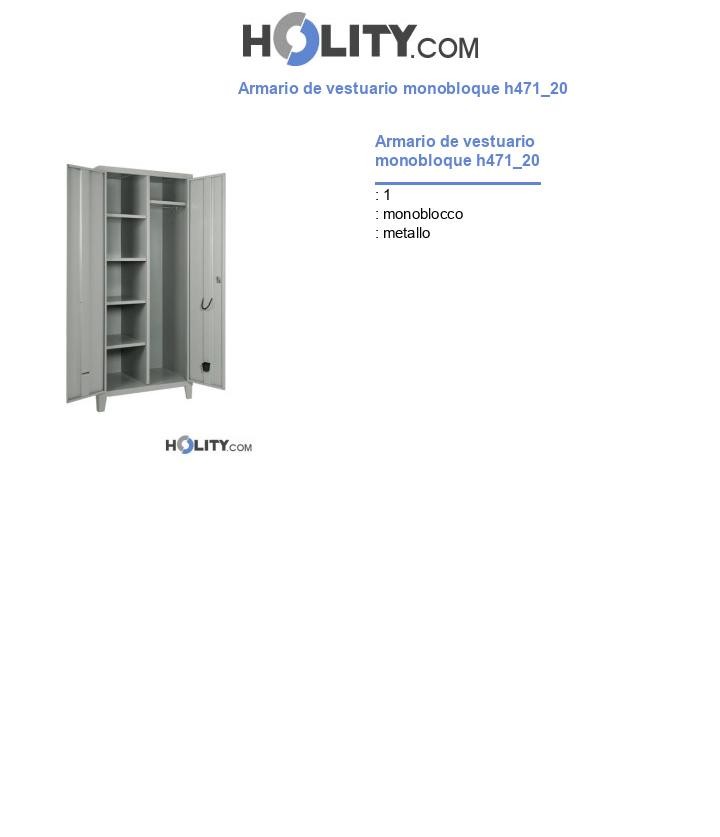 Armario de vestuario monobloque h471_20