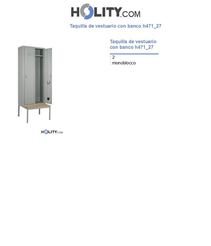 Taquilla de vestuario con banco h471_27