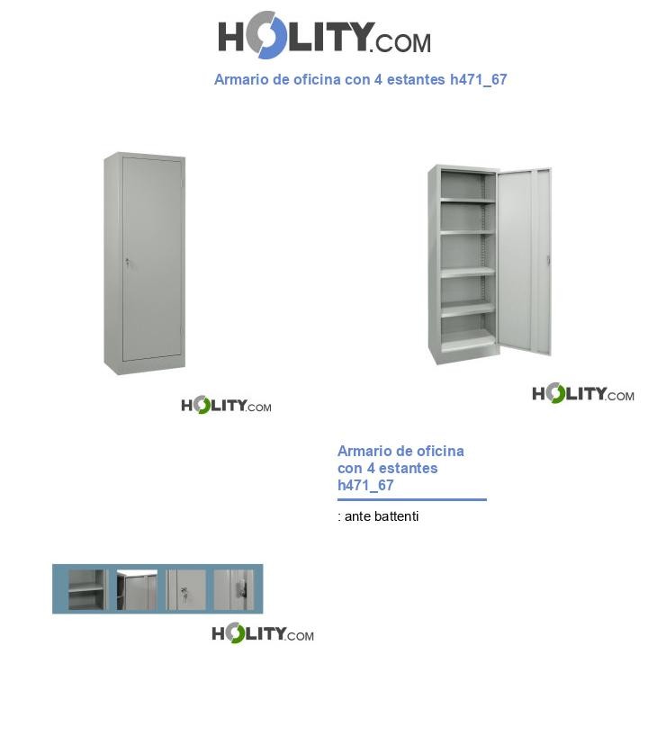 Armario de oficina con 4 estantes h471_67