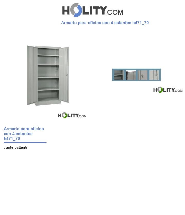 Armario para oficina con 4 estantes h471_70