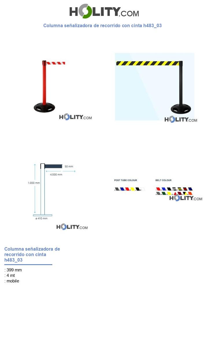 Columna señalizadora de recorrido con cinta h483_03